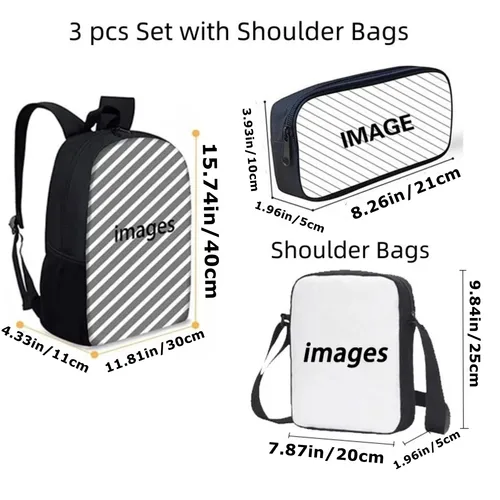 Imagen 2 del producto Conjunto de mochila escolar ligera para niños, mochila de N-NASA de 3 piezas con bolso de hombro, estuche para lápices, mochila impermeable para estudiantes
