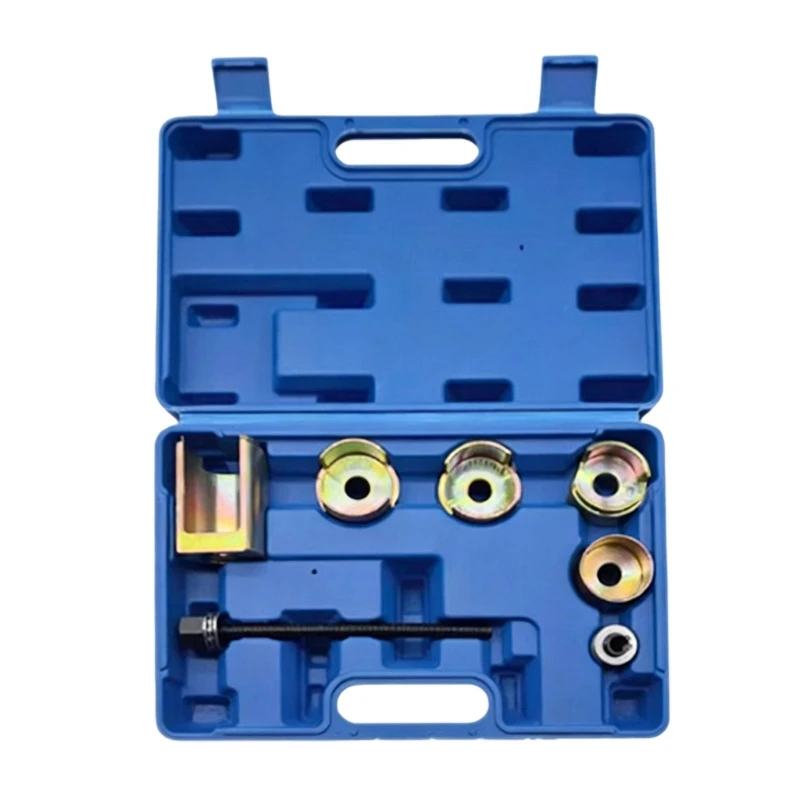 Suspension Bushing Press Service Kit, Manual Rod Press with Receiving Cup and Four Press Components for Garage Maintenance and R