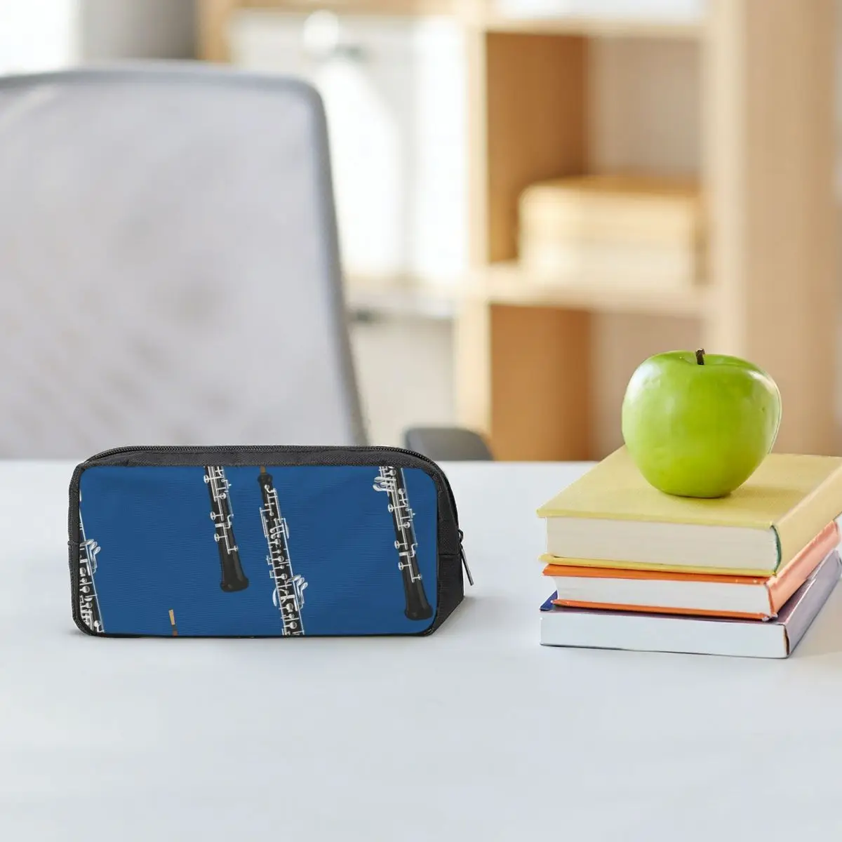 

Oboe On Blue Pencil Cases for Student School Pen Box Pencil Bag Large Storage Pencil Pouch Pen Holder