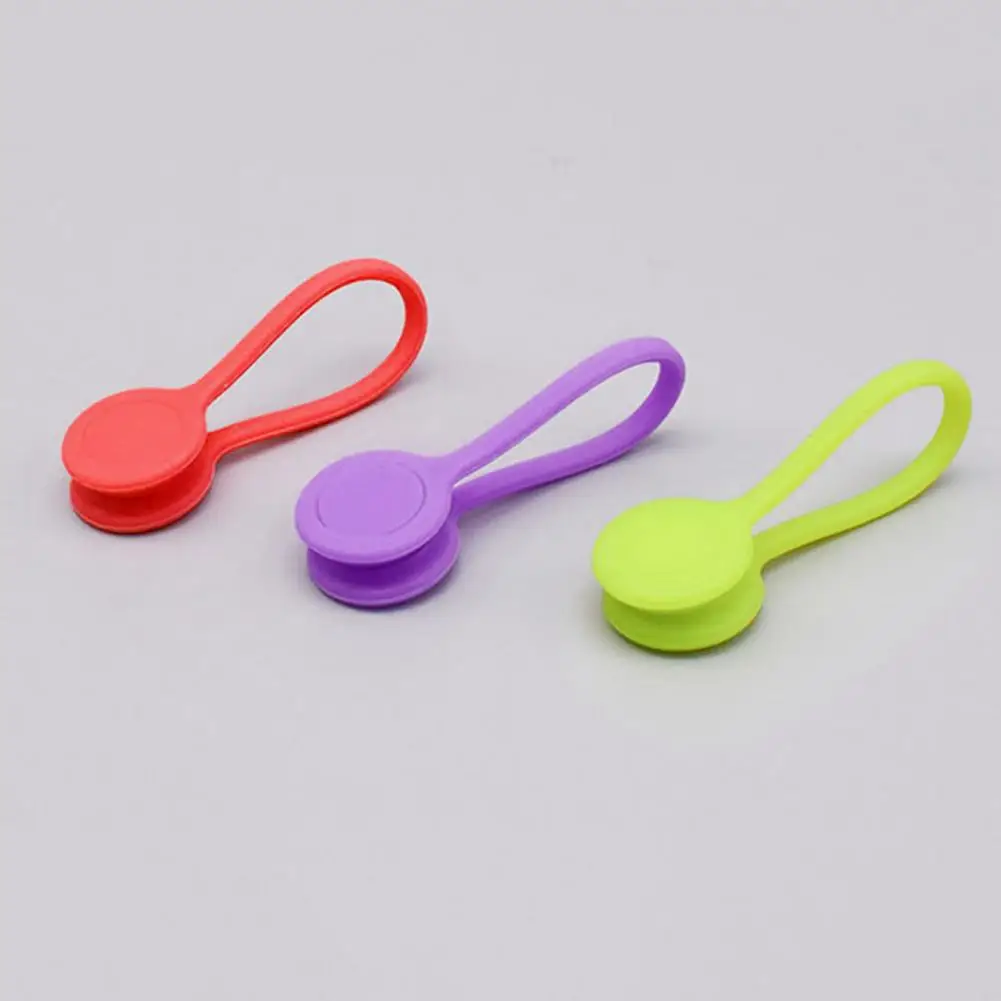 Magnetic Cable Management Buckle Magnetic Cord Holder Adjustable Magnetic Cable Clips Elastic Cable Organizer for Tangle-free