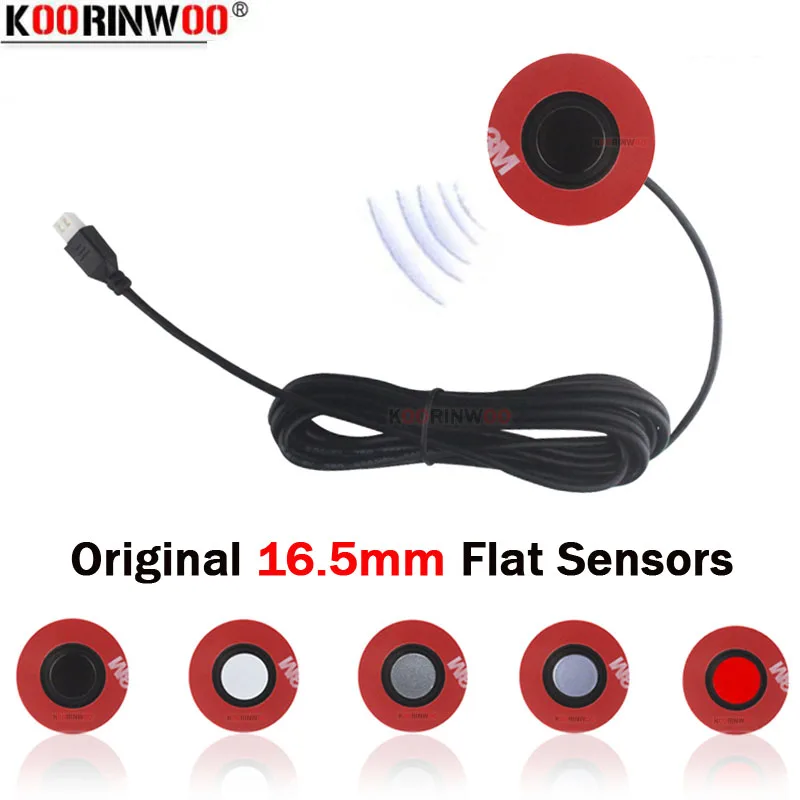 Koorinwoo 4 Pcs/Lot Original 16 5MM Flat Sensors Parktronic For Cars Parking Sensor Front Sensor Rear Radar Adjustable Thickness