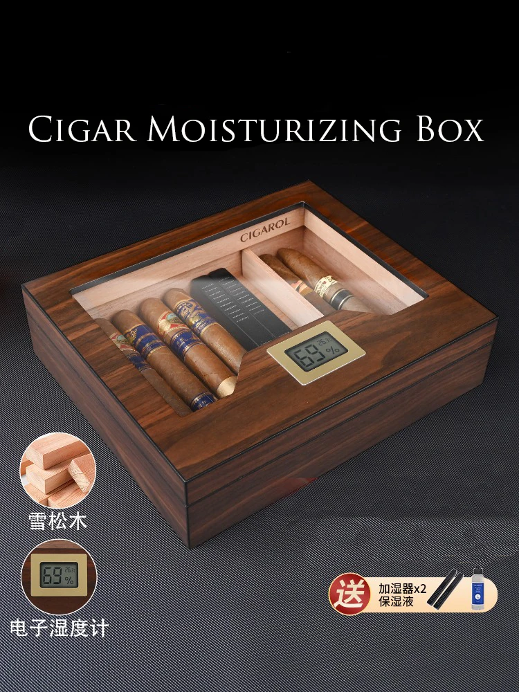 

Cedar wood cigar moisturizing storage box, tobacco product humidification box, cigar maintenance cabinet (excluding cigars)