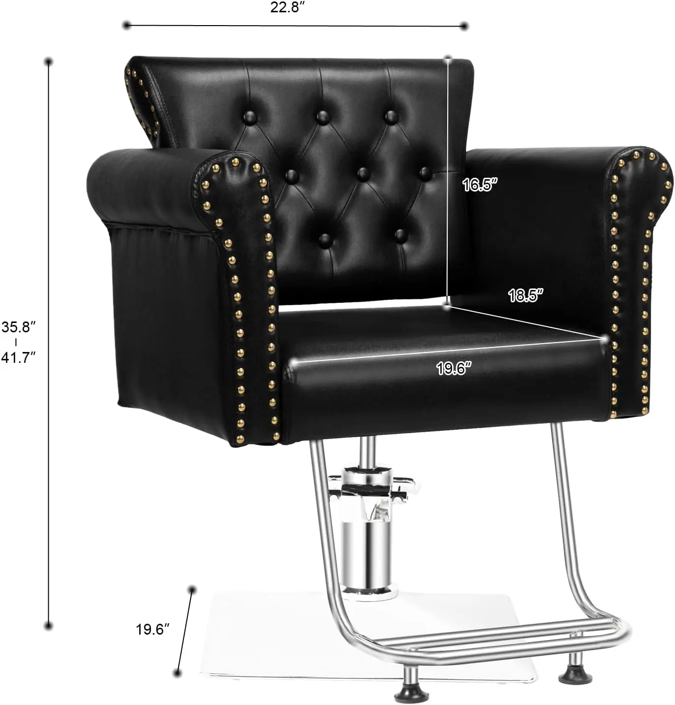 Hair Stylist, Hydraulic Pump Salon Chair with Button Tufted, Beauty Spa Styling Hairdressing