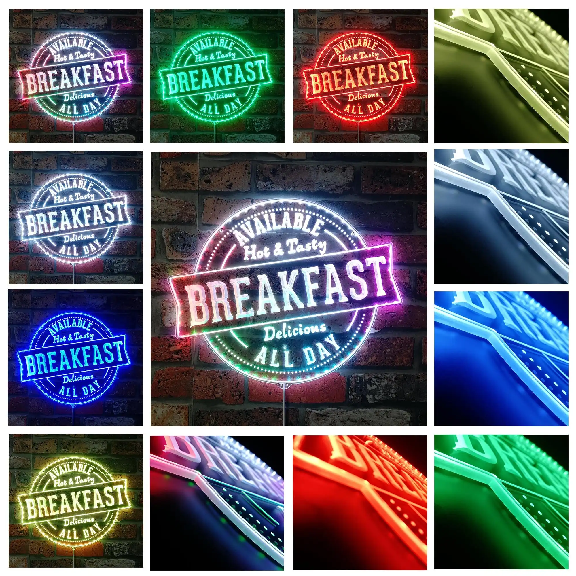 All Day Breakfast Available Glam Led Neon Sign st06-fnd-i0216-c