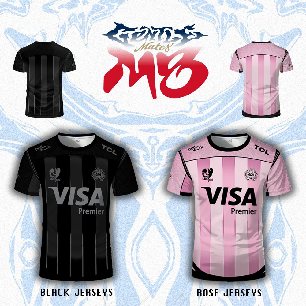 2026 New Gentle Mates Esports Jersey M8 Team Men's Sports Breathable Quick-Drying Uniform Unisex Streetwear Short-Sleeve T-Shirt