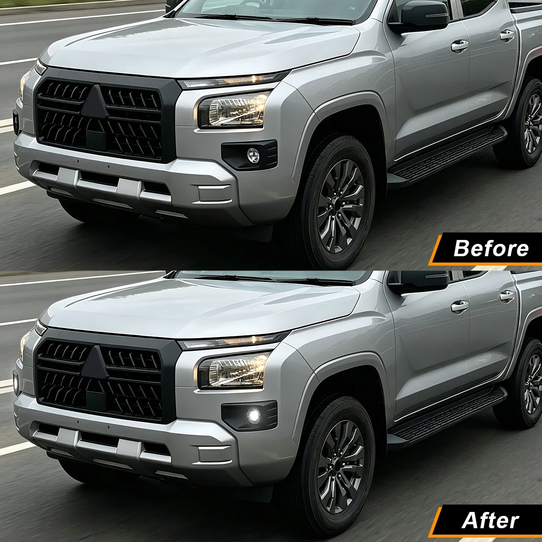 LED Fog Lamp Upgrade Kit For Mitsubishi Triton L200 2023 2024 Front Fog Driving Light Daytime Running Light with Wiring Harness - view 6