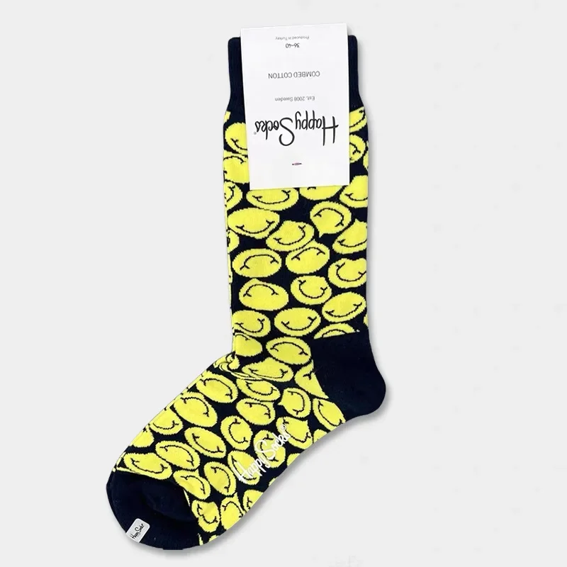 HappySocks Damen-Socken aus Cartoon-Baumwolle mit mittlerer Wade, niedliches Tierdesign, ideal für Haifischhosen, bequem, atmungsaktiv, modisch