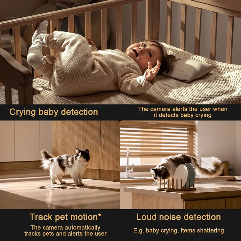 كاميرا XIAOMI الذكية C700،360 °   8MP 4K، كشف بكاء الطفل، صوت ثنائي الاتجاه، مراقبة الطفل لأمن المنزل، النسخة الصينية مع محول