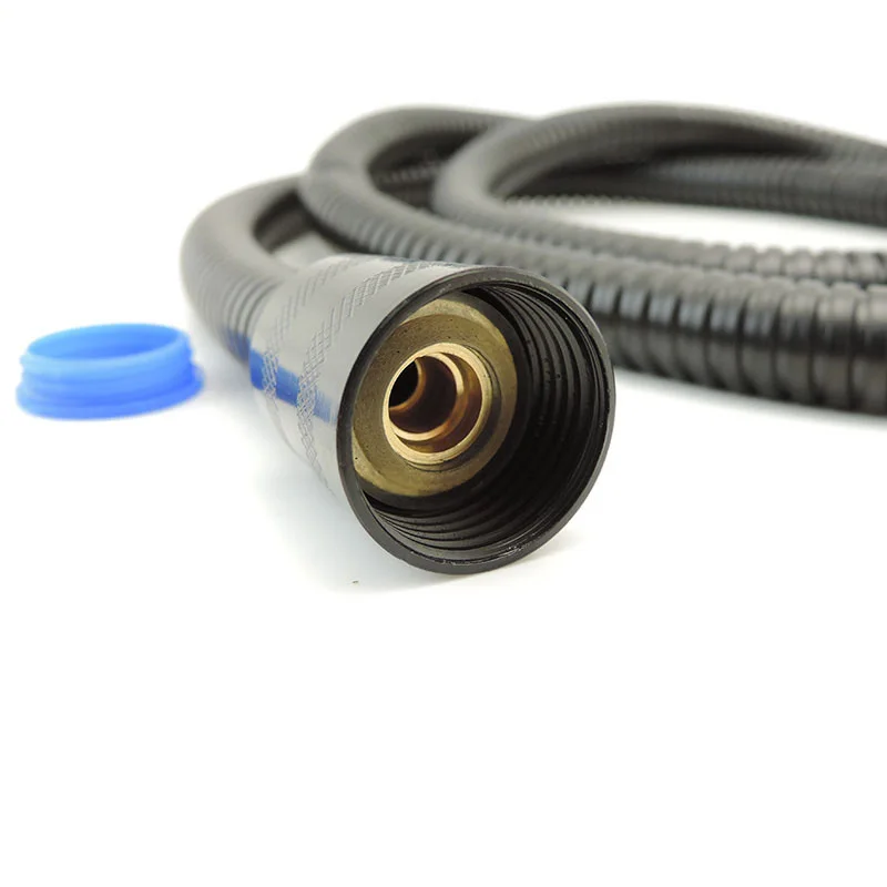 1.5M 2M Black Stainless Shower Head Hose Bathroom Soft Water connector Hose Handheld Pipe Fittings Replacement G1/2 20mm K5