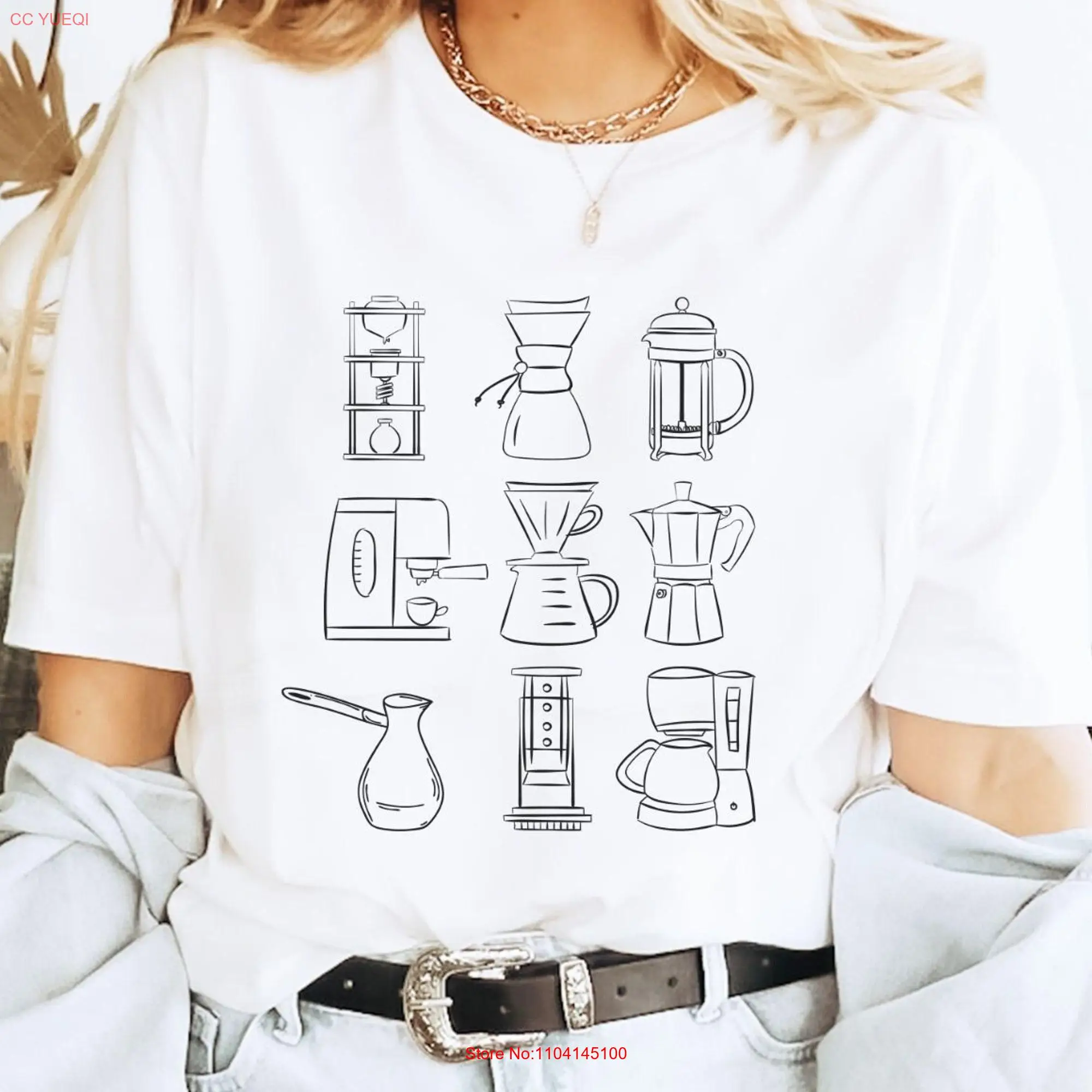 Coffee Makers T Shirt for Lover Boyfriend Machines Barista But First Fall long or short sleeves