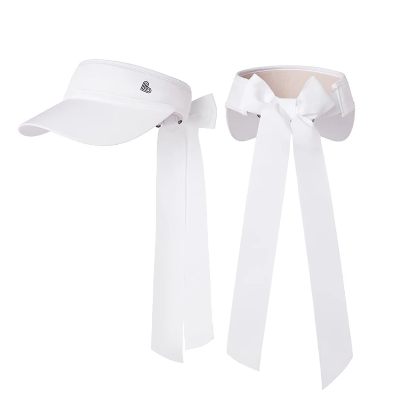 

Love Golf Visor Hat Женская спортивная солнцезащитная кепка Topless Женская бейсболка с защитой от УФ-лучей и большими полями Регулируемые кепки для гольфа и тенниса с бантом