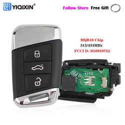 YIQfeat-Clé télécommande intelligente 315/434MHz, pour Volkswagen VW Magotan B8 Superb A7 Passat Variant 2015-2019 MEIncome MOS 88 AES 3G0959752