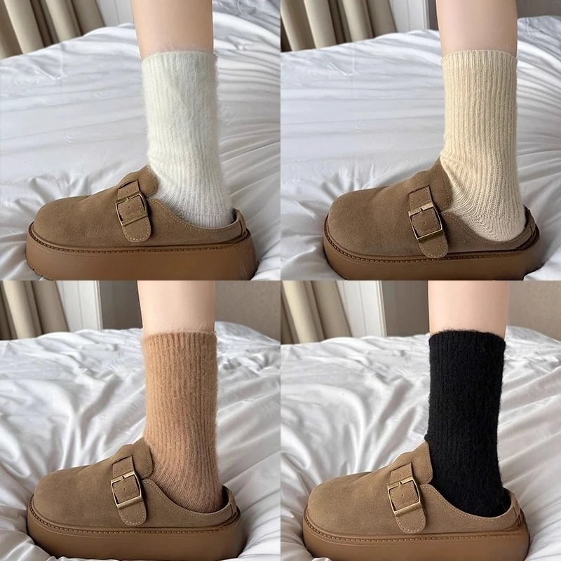 

Maillard Style Slouch Socks for Birkenstock Shoes Autumn Winter Stackable Socks Thermal Comfort Hosiery Fit for Trendy Outfits