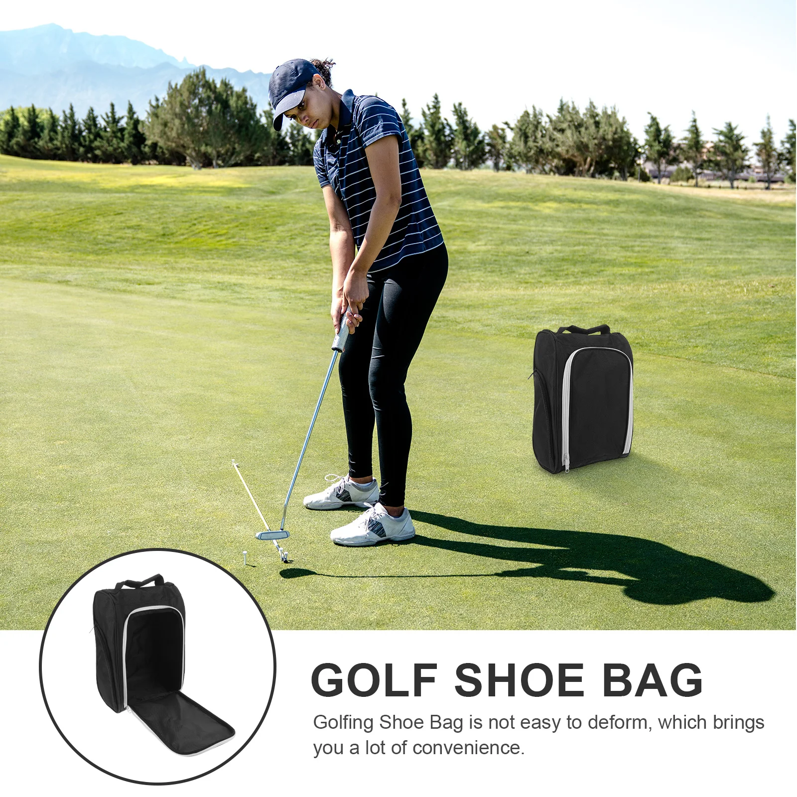 Portable Golf Shoe Bag Men's Waterproof Shoe Storage Pouch Dustproof Sneaker Organizer for Travel Gym Exercise Lightweight