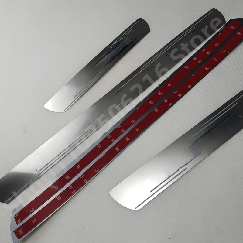 Car Styling For Hyundai Elantra Avante CN7 2021 2022 Door Sill Scuff Plate Sticker Threshold Pedal Bar Guards Accessories