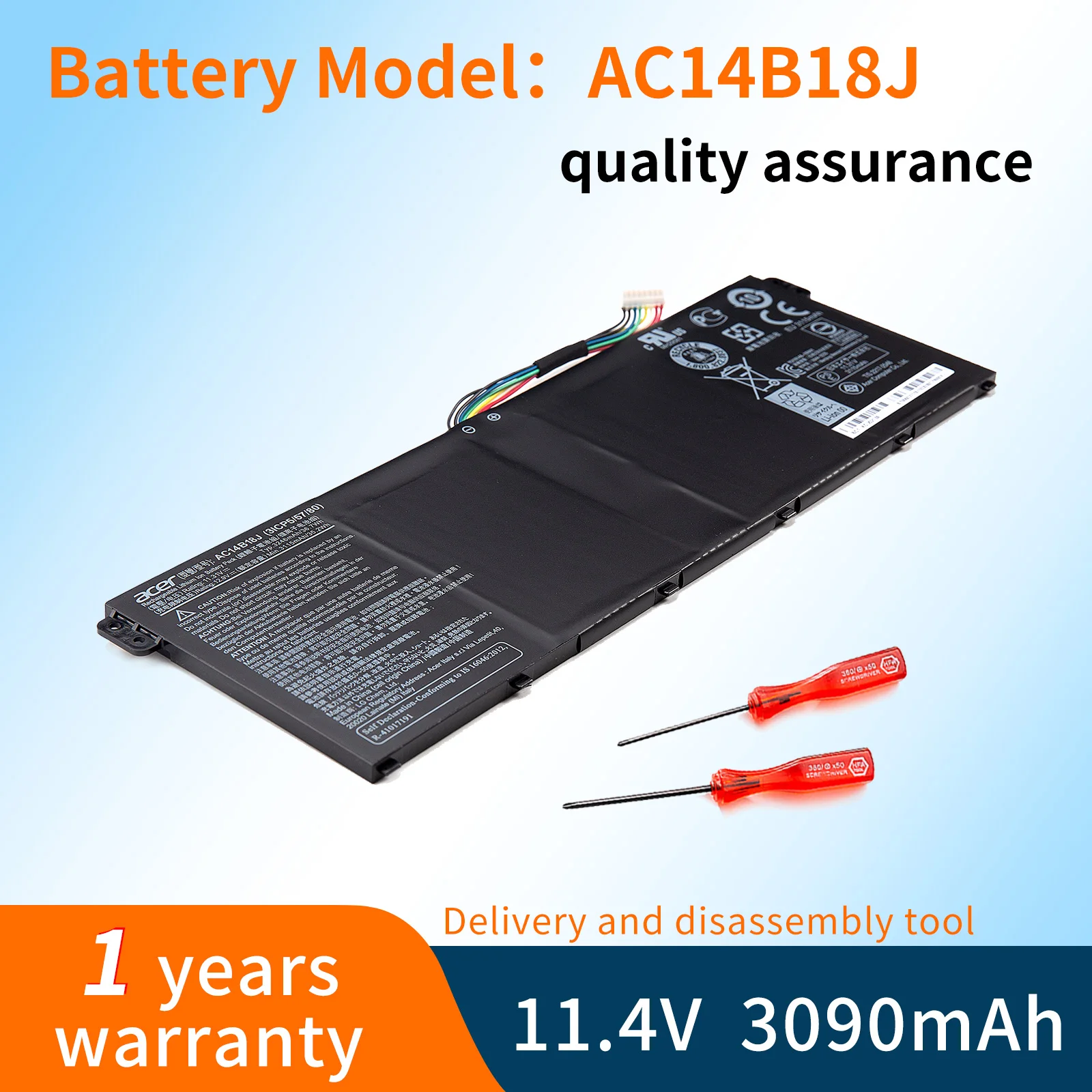 

BVBH AC14B18J AC14B13J Laptop Battery for Acer Aspire E3-111 E3-112 E3-112M ES1-531 MS2394 B115-MP EX2519 N15Q3 N15W4 11.4V