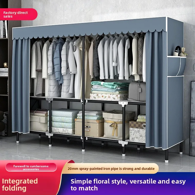 Foldable Full Size Wardrobe Girls Cute Clothes Plastic Bedroom Wardrobe Stackable Small Aesthetic Ropero Armables Home Furniture