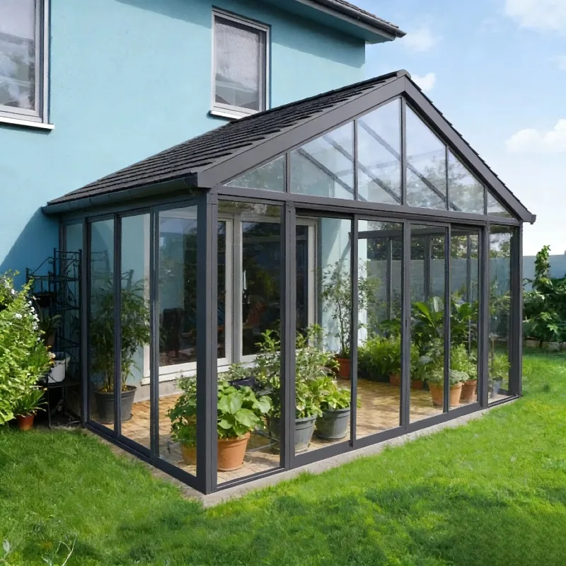 High End Aluminum Alloy Sunroom Glass House Insulated Glass Room Double Tempered Waterproof for Villa Garden Courtyard