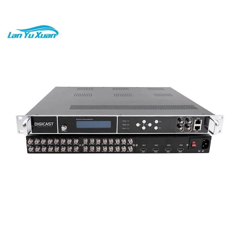 16 SS2+4 HD Channel H.264/H.265 Optional Multichannel HD IP to DVB-C ISDB-T DVB-T RF 1080P 60fps Modulator