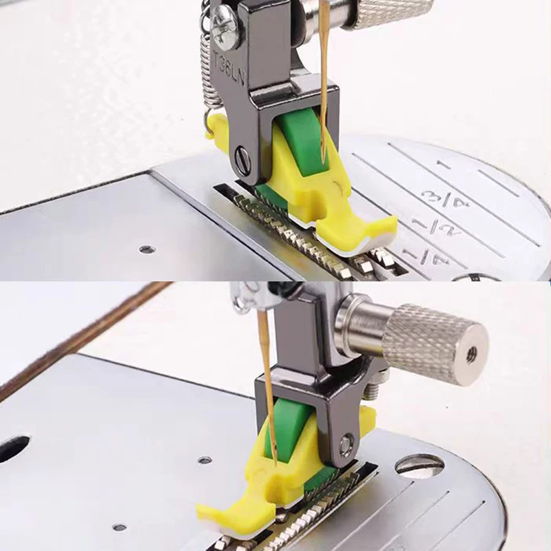 1pc universal máquina de costura industrial rolo de couro roda calcador pé do carro plano tecido grosso roupas substituir calcadores pés
