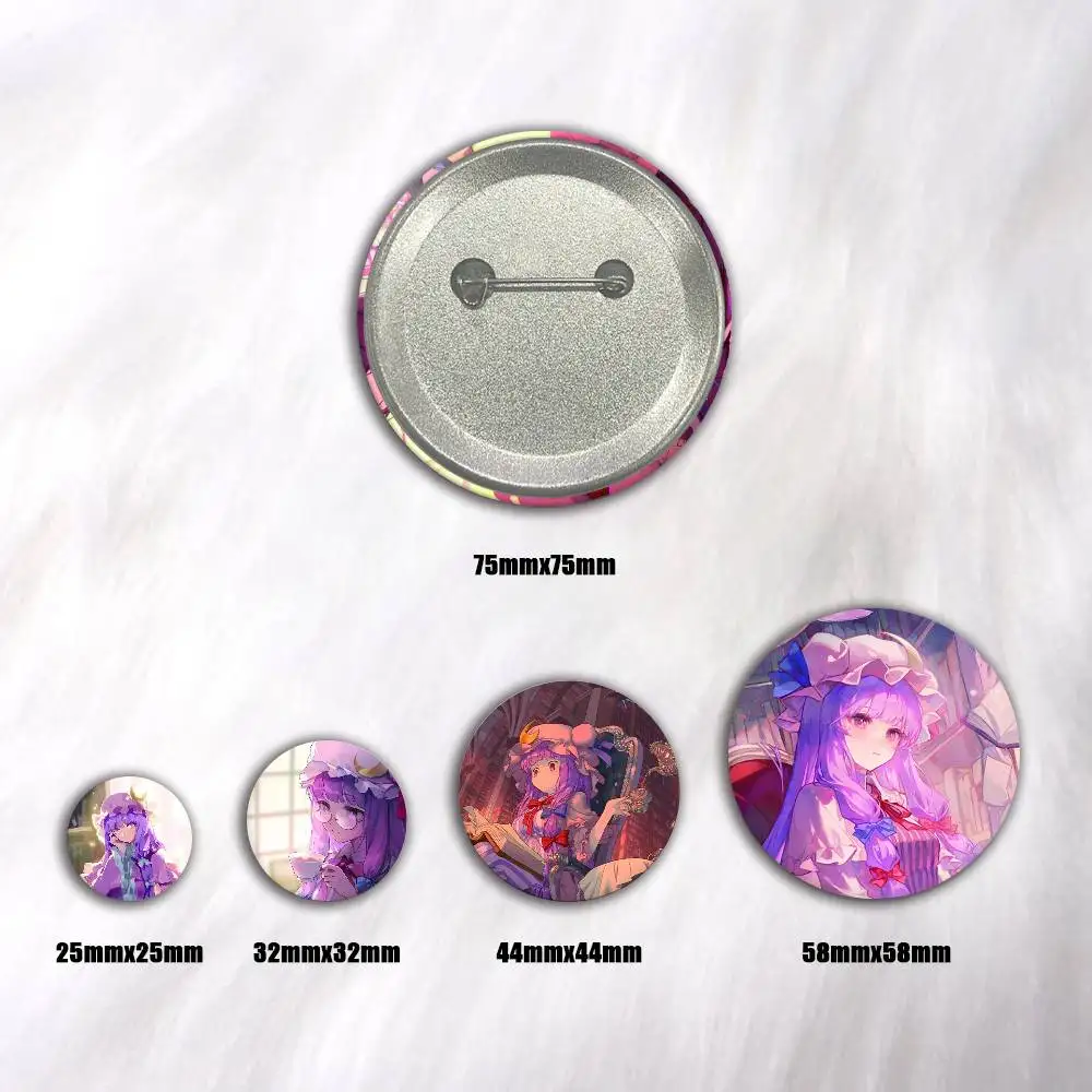 Game Patchouli Knowledge Creative Round Button Badges Pin Brooch Backpack Jewelry Gift