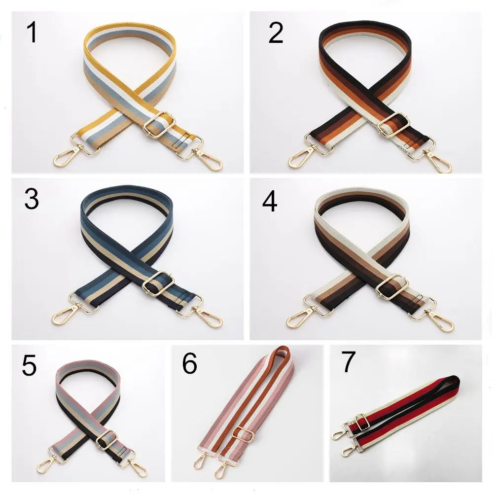 Adjustable Stripe Crossbody Wide Shoulder Bag Strap Belt WIth Metal Button Replacement Handbag Handle Bag Accessories