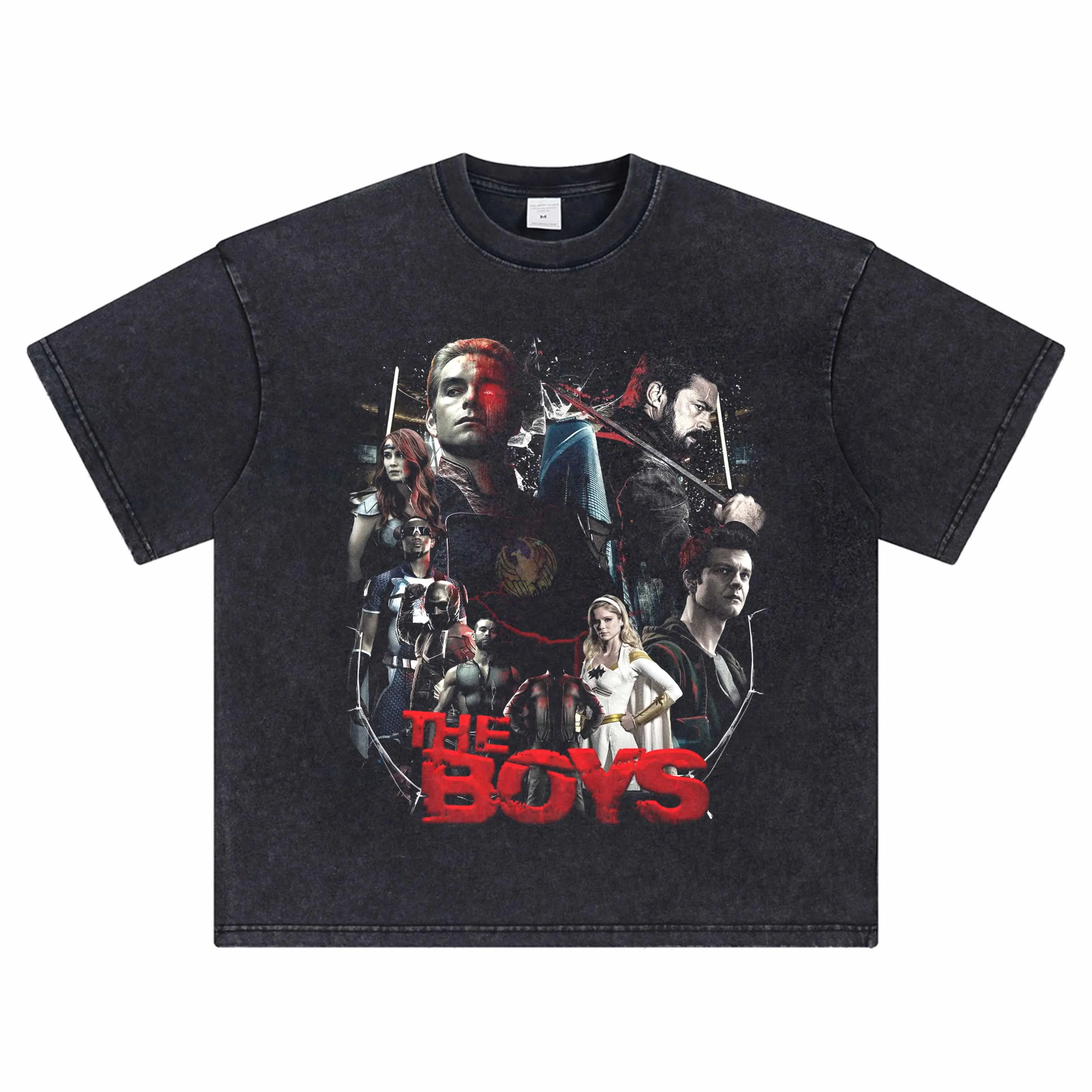 

2025 Black-robed Patrol Team American TV Series T-shirt, Short-sleeved Male Soldier with Chinese Print, Boy Locomotive Top