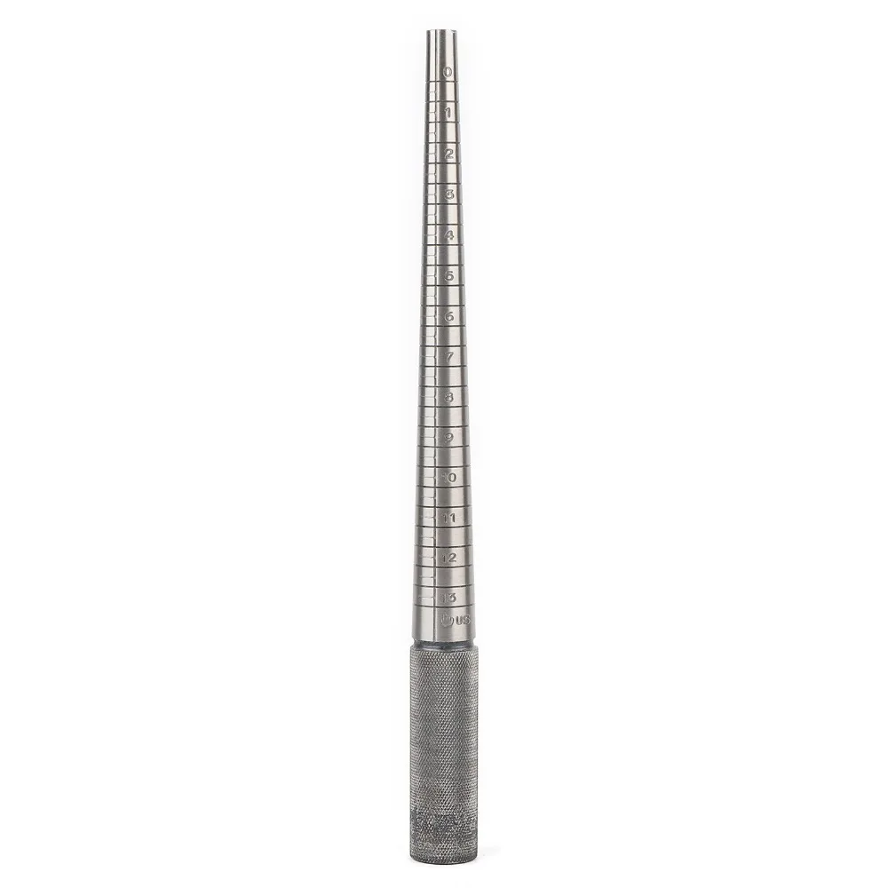 Steel US Standard Ring Mandrel Sliver Length 30cm Steel Ring Shaping Tool 0-13 Size Ring Measuring Stick