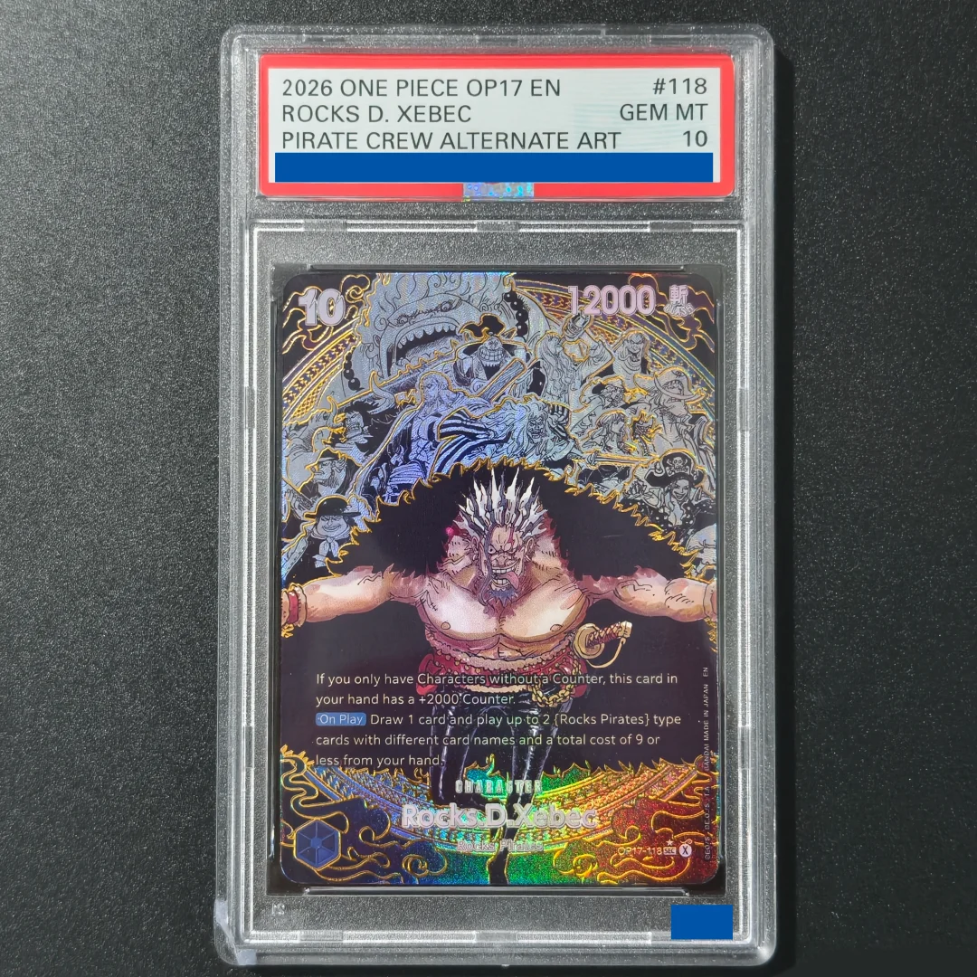 One Piece Op17 English  Rocks D. Xebec Luffy Eb04-061 Sec-Sp Pirate Crew Al Ternate Art Grade Gem Mint 10 Collection Card