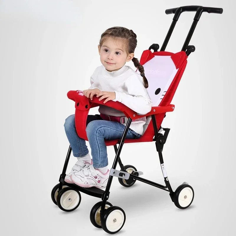 

Portable Folding Baby Stroller Mini Boarding Cute Four Seasons Baby Cart Removable Handle Baby Carriages Trolleys for Children