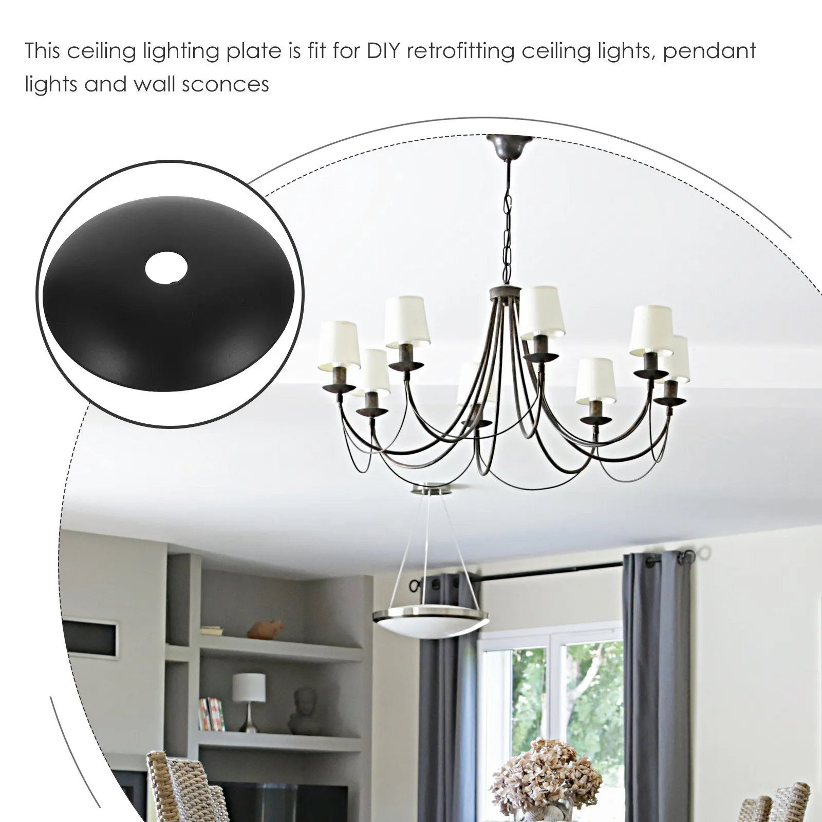 6Pcs Ceiling Canopy 50Mm Pendant Light Canopy Chandelier Ceiling Plate for DIY Retrofitting Living Room Bedroom Study Kids Room