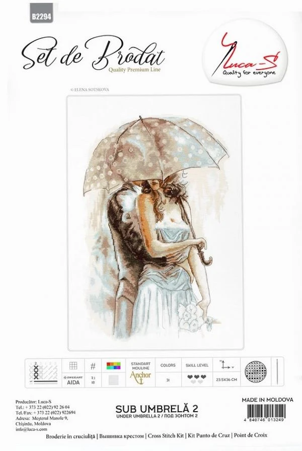 24-Luca-S_B2294_Lovers under the umbrella   Needlework Kit   Cross Stich  Set DIY Kits Cross-stitch Embroidery Set Stitch Kit