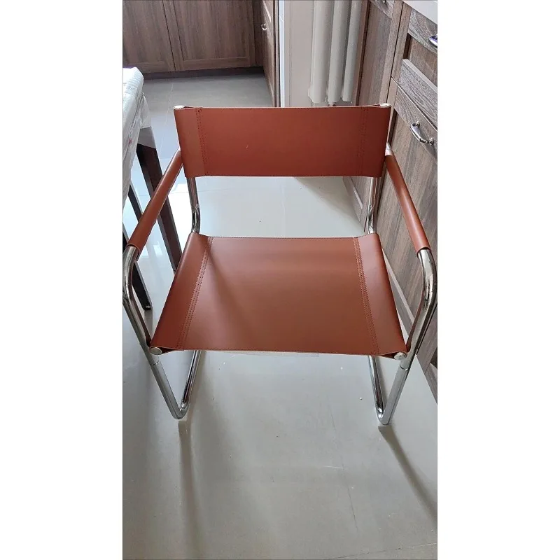 Vintage Modern Nordic Stainless Steel Dining Chair Ergonomic Office Armchair Retro Home Furniture Popular Designer Chair image 5