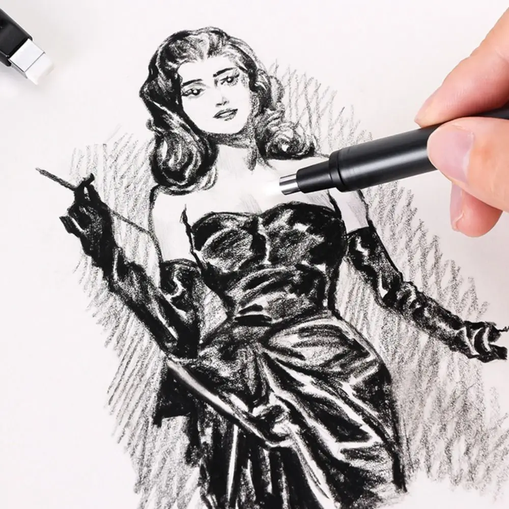 مجموعة ممحاة ضغط بسيطة قابلة لإعادة الملء بدون آلية ضغط الحطام رسم ممحاة ممحاة قلم رسم فني