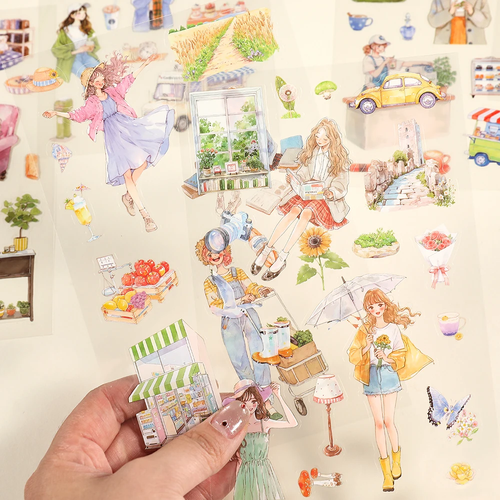 1pc/bag Fun Time Collection Sticker Pack, Gift Wrapping Decor, for Album Water Bottle Greeting Card Junk Journal Decoration