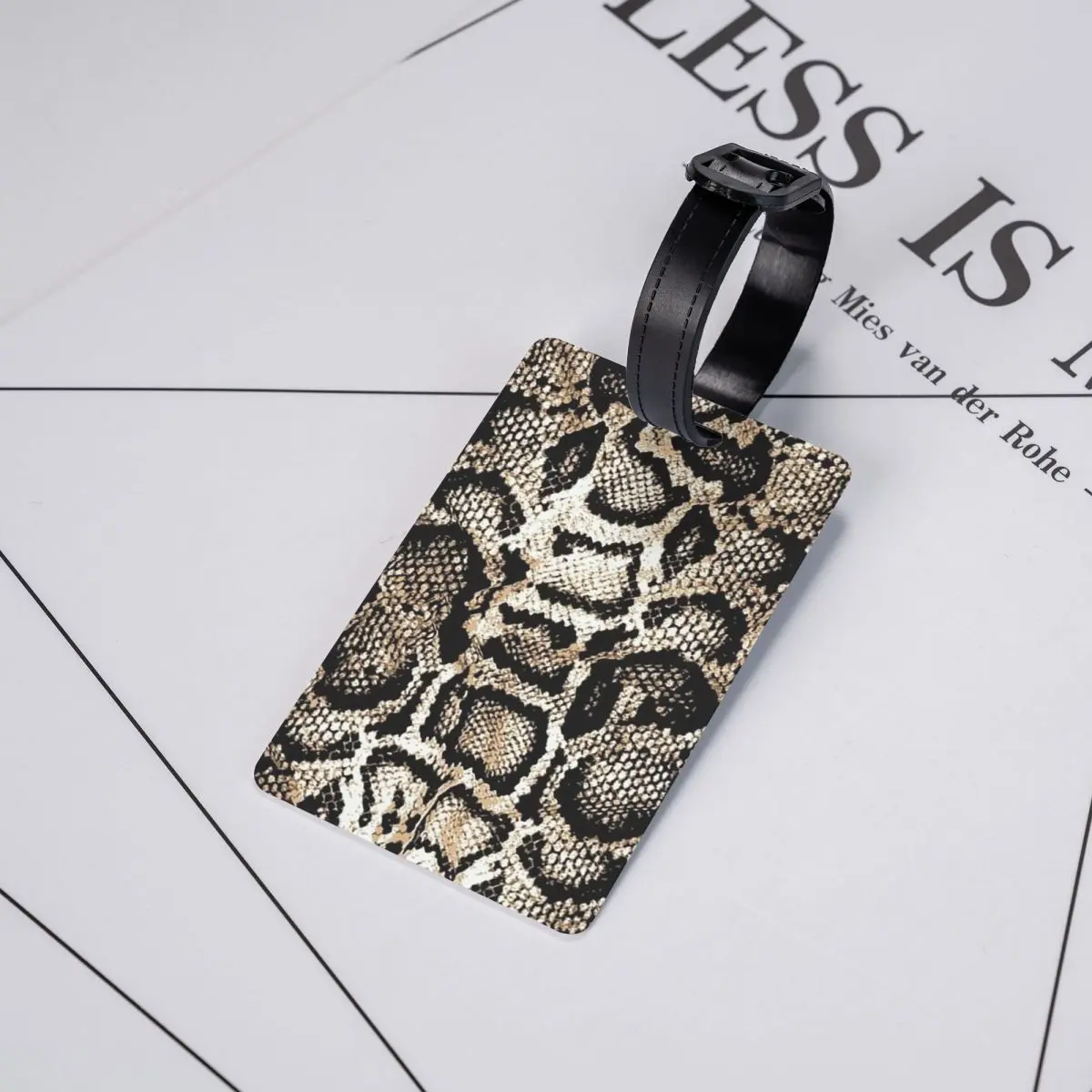 

Snake Skin Luggage Tags Suitcase Accessories Travel Baggage Boarding Tag Label Holder ID Name Address