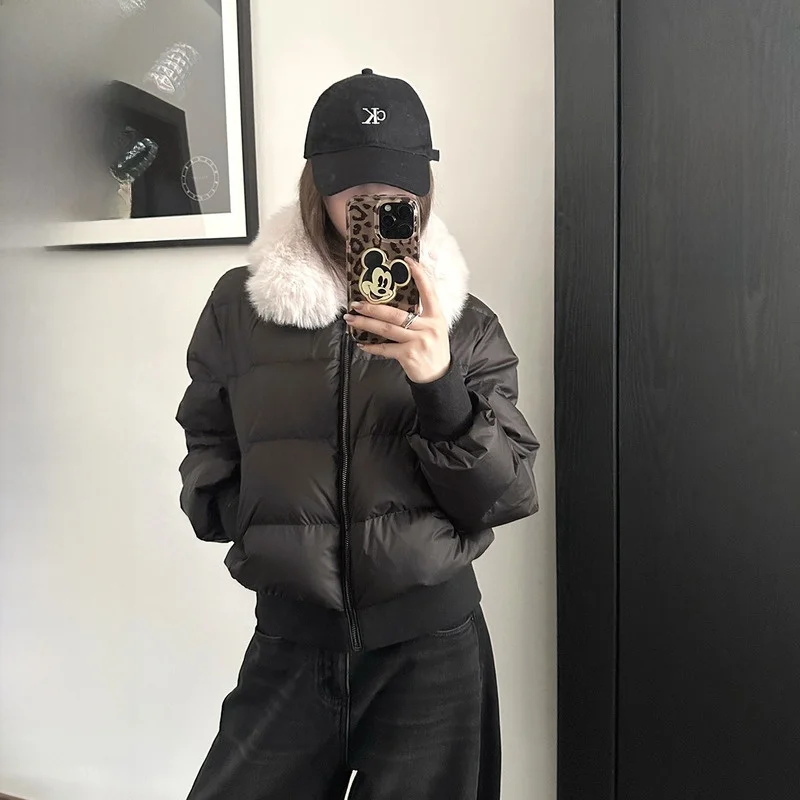 

Женская утепленная куртка-пуховик Tee-Proof белого цвета с меховым воротником, съемным капюшоном, для активного отдыха и повседневной носки