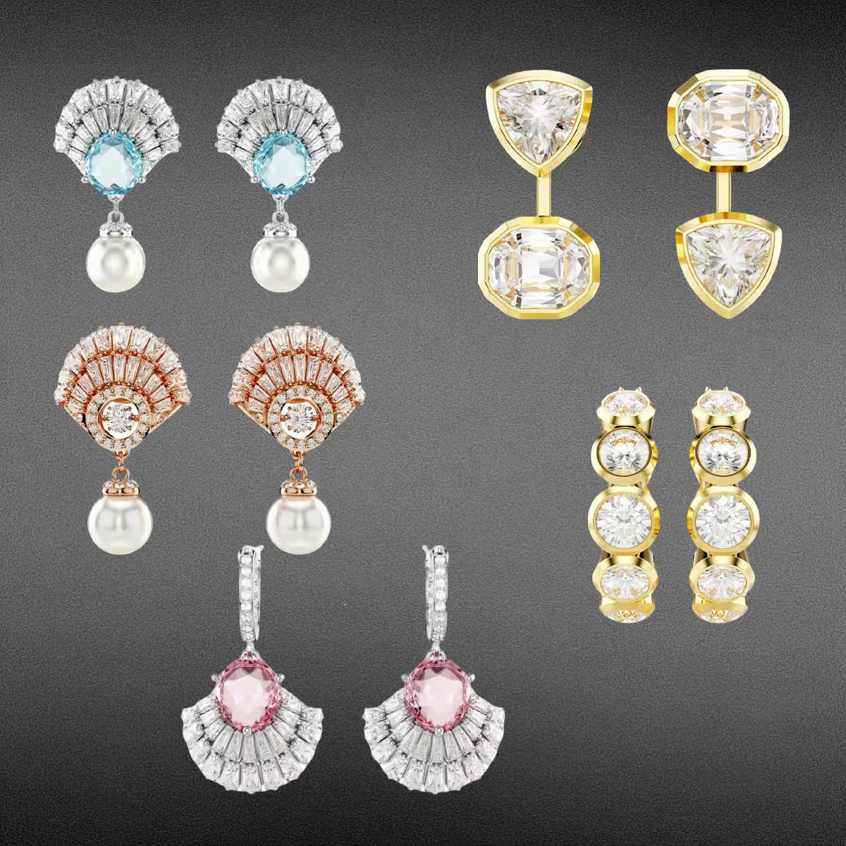 

2025 Новые серьги с дизайном ракушки с текстурой циркона для повседневного ношения, вечеринок и банкетов - подарок на годовщину