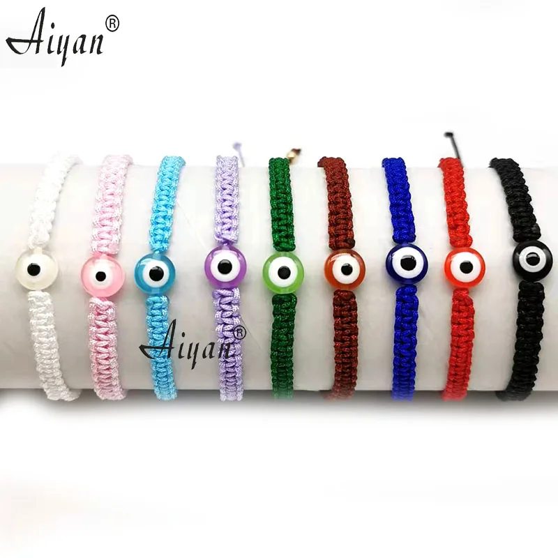 12 Pieces 9 MM Resin Flat Eyes Adult Braided Bracelet Have Exorcism Protection Effect And Also  Given As A Colors Gift Have Many