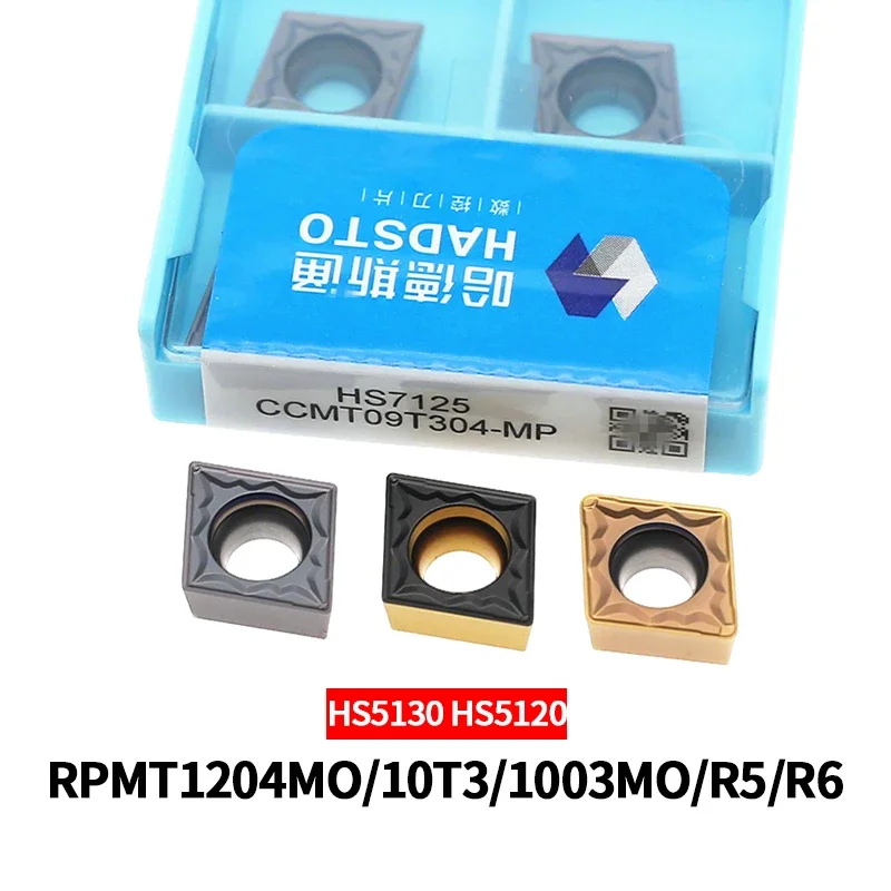 

10pcs HADSTO Carbide Inserts CCMT09T302-MP CCMT09T304-MP CCMT09T308-MP HS7125 HS8125 HS7225 Turning Blades for Stainless Steel