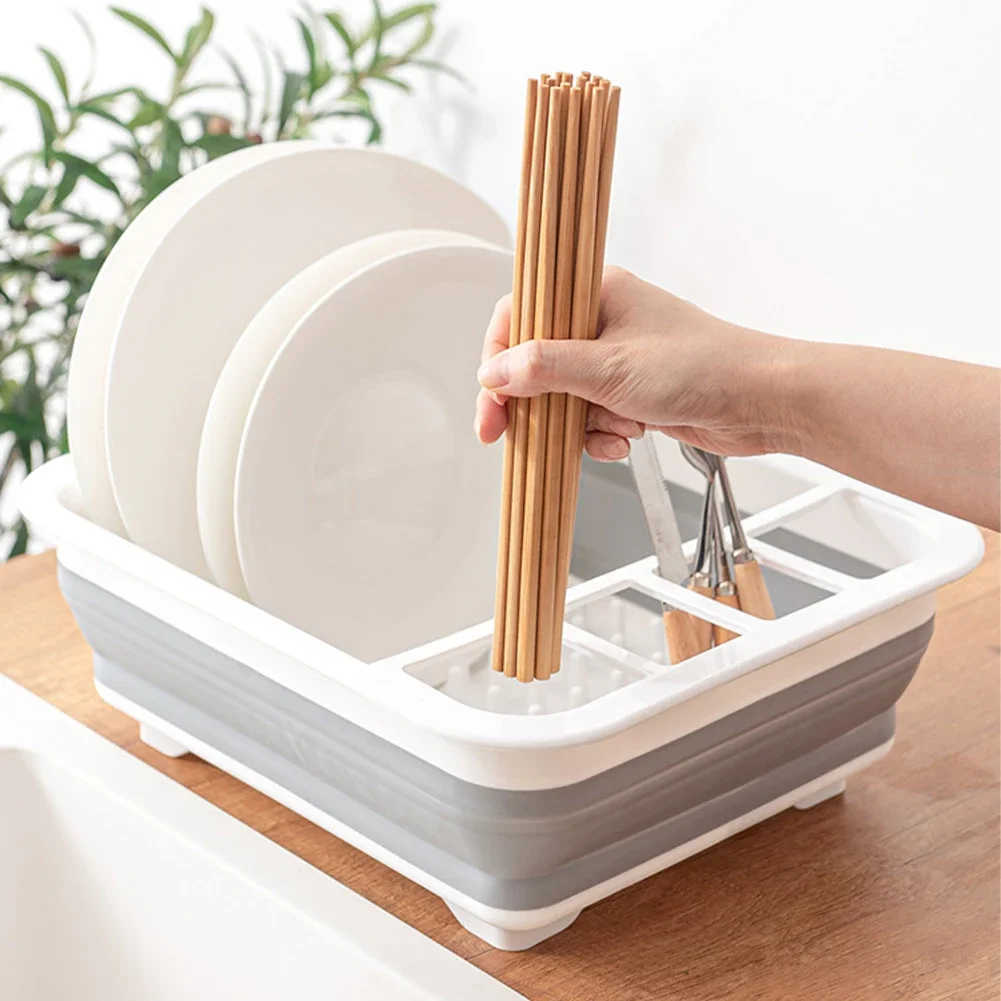 Collapsible Dish Drainer Drainer Rack Dinnerware Organizer Plastic Sink Drying Rack Caravan Camper Van Camping Tent Accessories