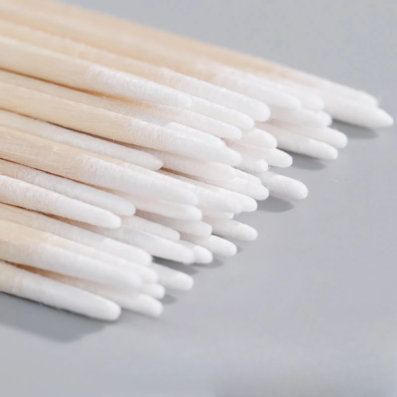 100/300/500Pc desechable Ultra-pequeño hisopo de algodón cepillo sin pelusa Micro madera pinceles de maquillaje extensión de pestañas herramientas de eliminación de pegamento