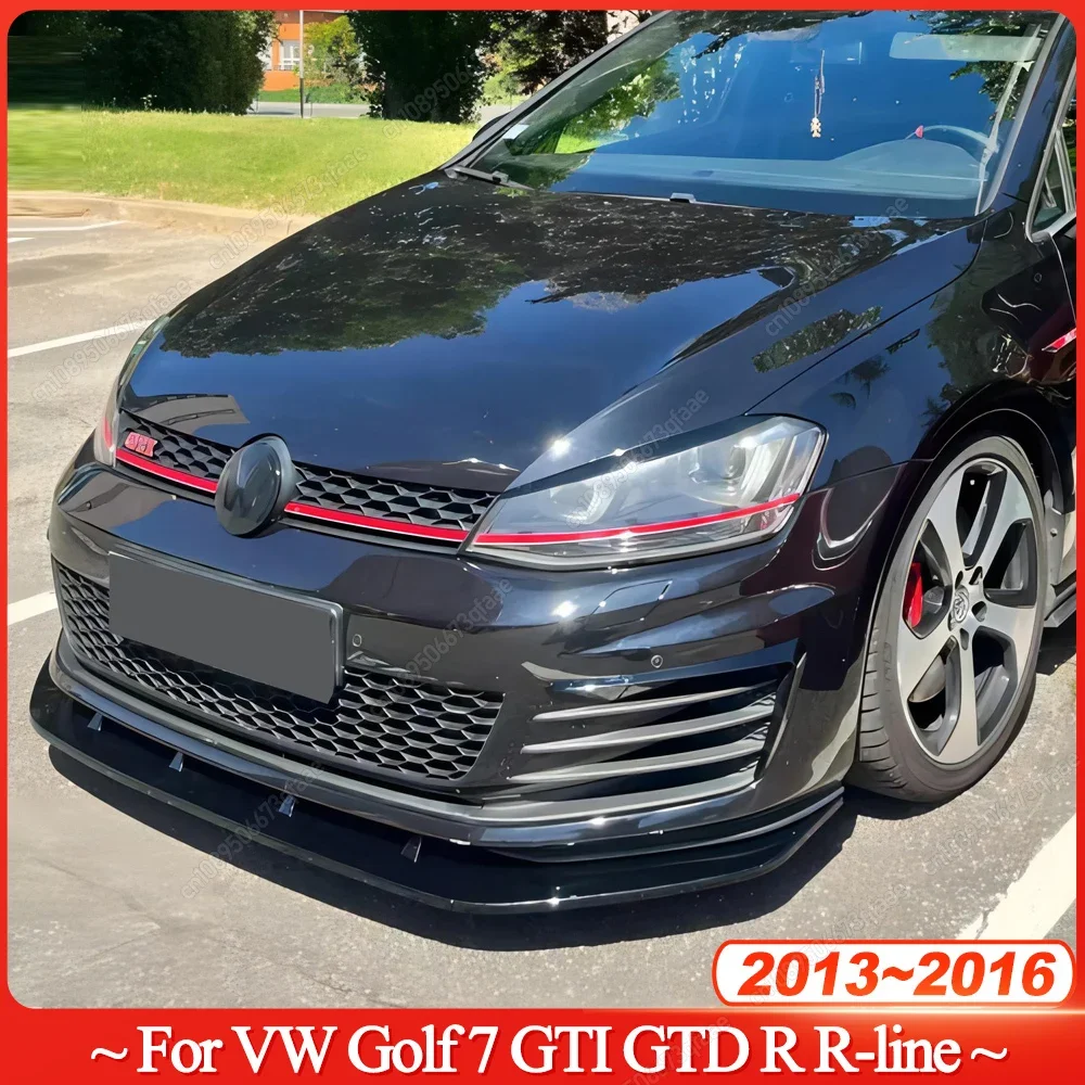 

Car Front Bumper Lip Spoiler Splitter Protector Cover For VW Golf 7 GTI GTD R Rline 2013-2016 ABS Gloss Black Bodykits Tuning