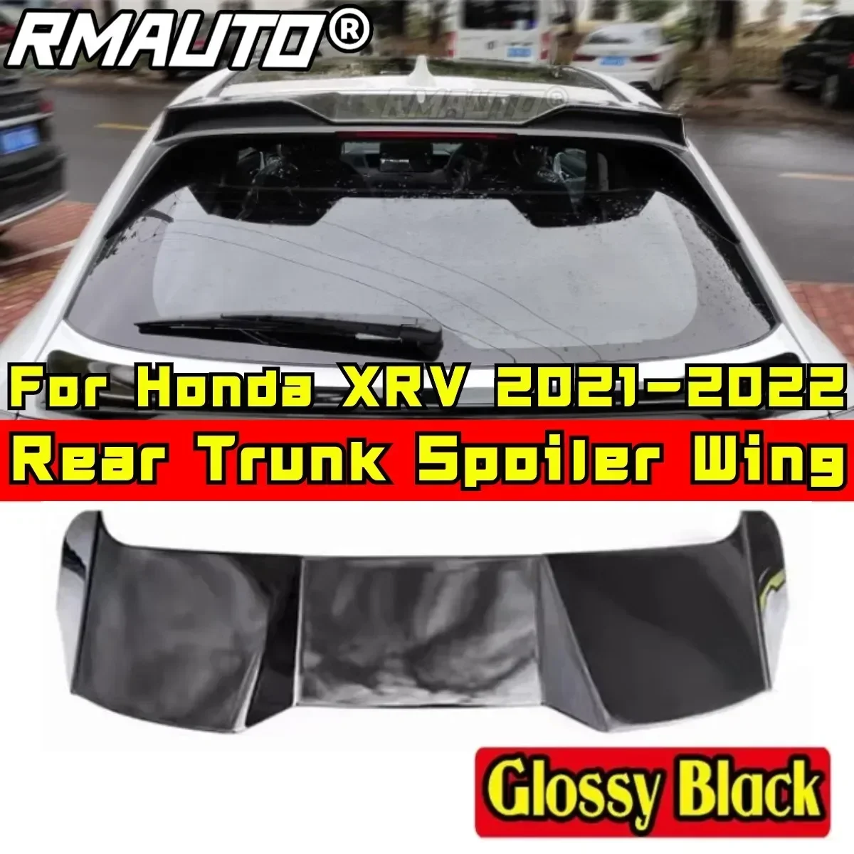 For Honda VEZEL XRV 2019 2020 2021 2022 2023 Rear Spoiler Wing Exterior Part ABS Plastic Car Rear Roof Spoiler Car Accessories