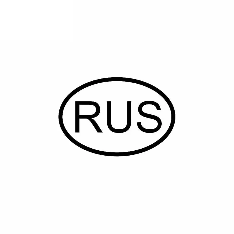 Creative Decals Rus Russia Country Code Oval Car Sticker Vinyl Decal Black Silver,10cm*7cm