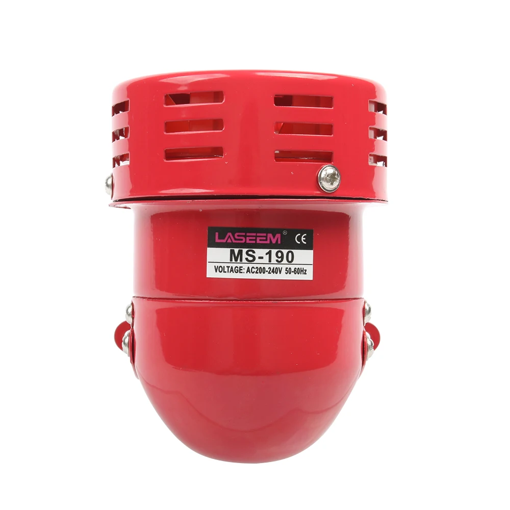 12V DC 24V DC 220V AC 110V AC Red Mini Metal Motor Siren Industrial Alarm Sound electrical guard against theft MS-190