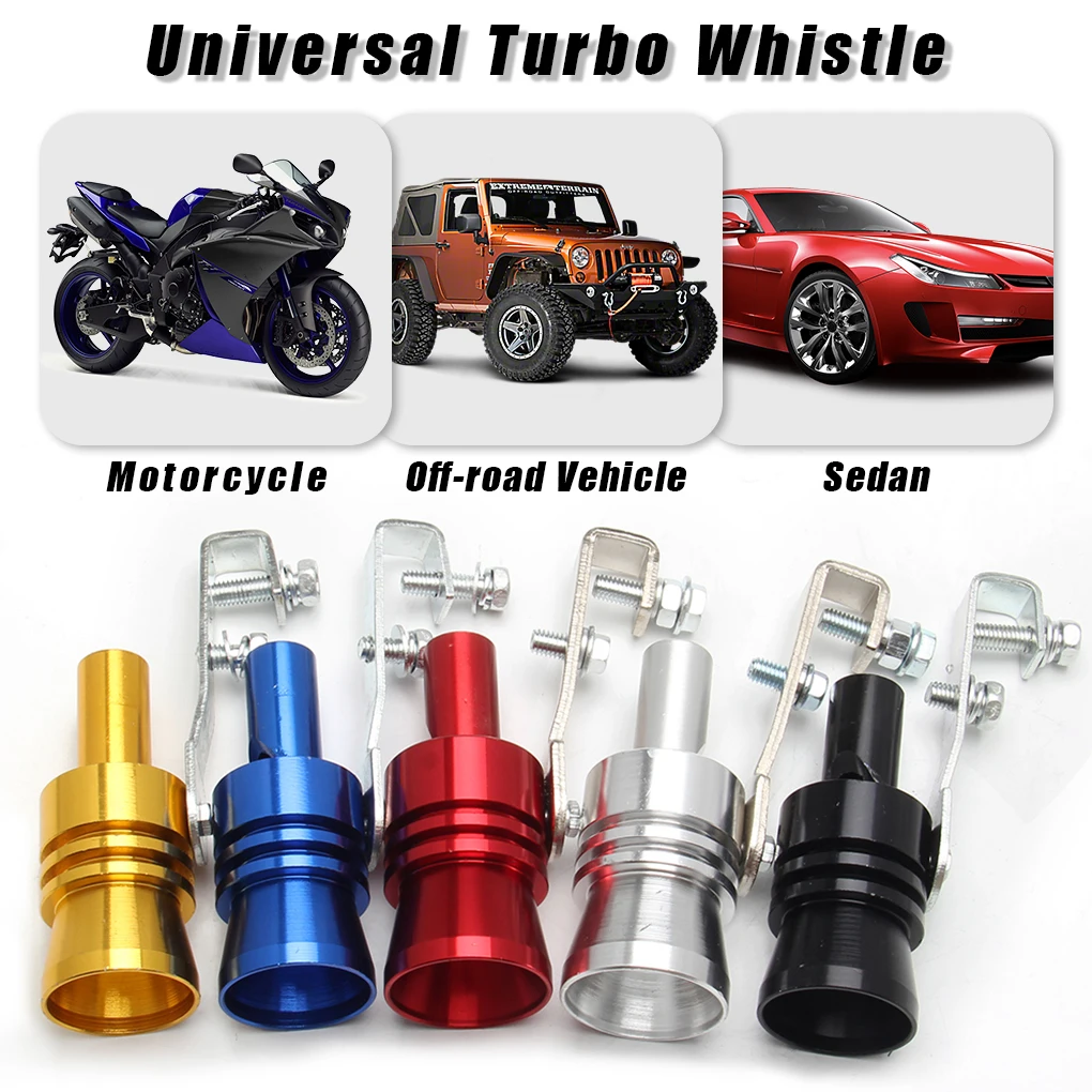 2 × صمام نفخ، صفارة الضوضاء، محاكي كاتم صوت توربو، طرف سيارة XL فضي