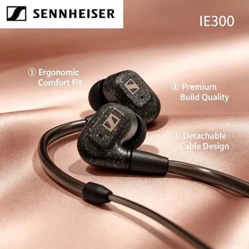 

2026 Sennheiser IE 300 Wired Earbuds In-ear HIFI Stereo Earphones for Running Sports Workout Essential 7mm XWB Driver