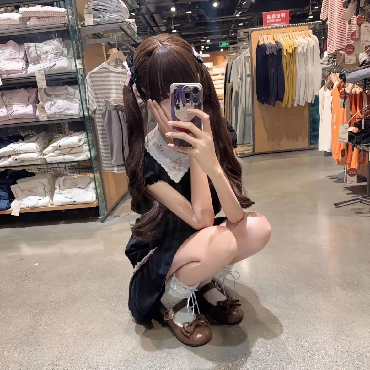 Long Wavy Brown Synthetic Wig 75cm Natural Looking Cosplay Festival Costume Full Head Hair Anime Daily Party Use Voluminous Cute