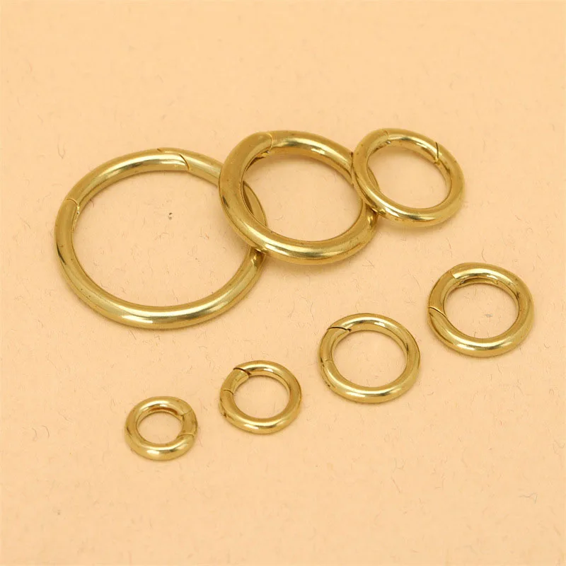 1pcs Brass Spring Gate O Ring Openable Keyring Leather Craft Bag Belt Strap Buckle Trigger Snap Clasp Clip Connector Accessory